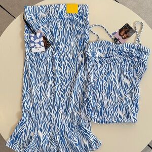 Diane Von Furstenberg for Target Blue and White Skirt and Tank